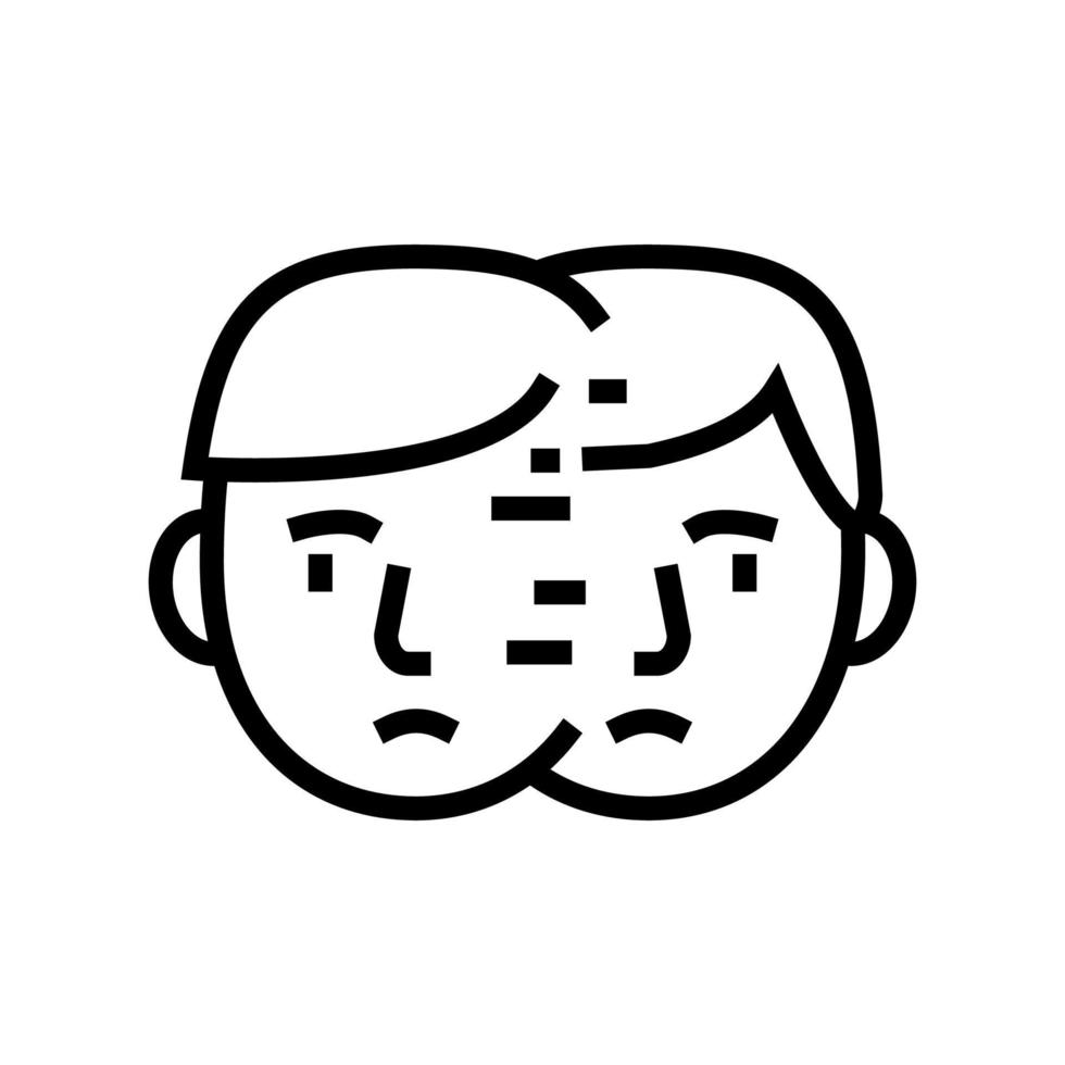 difficulty paying attention, focusing on tasks or remembering line icon vector illustration