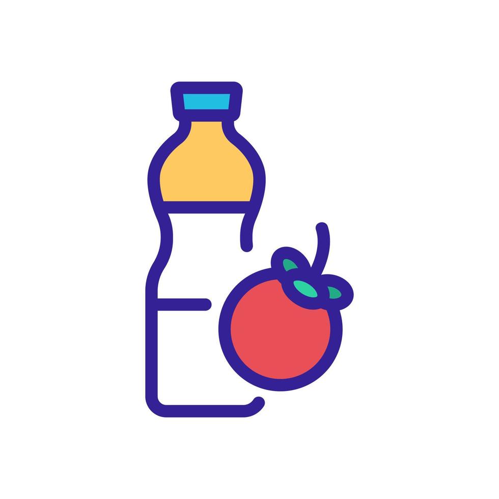 ilustración de contorno de vector de icono de botella de bebida de frescura de mangostán