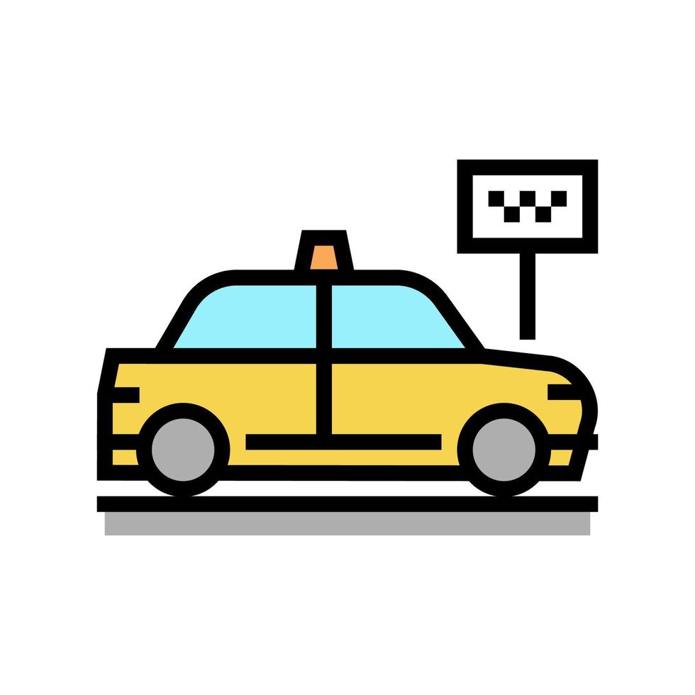 parada de taxi motel color icono vector ilustración
