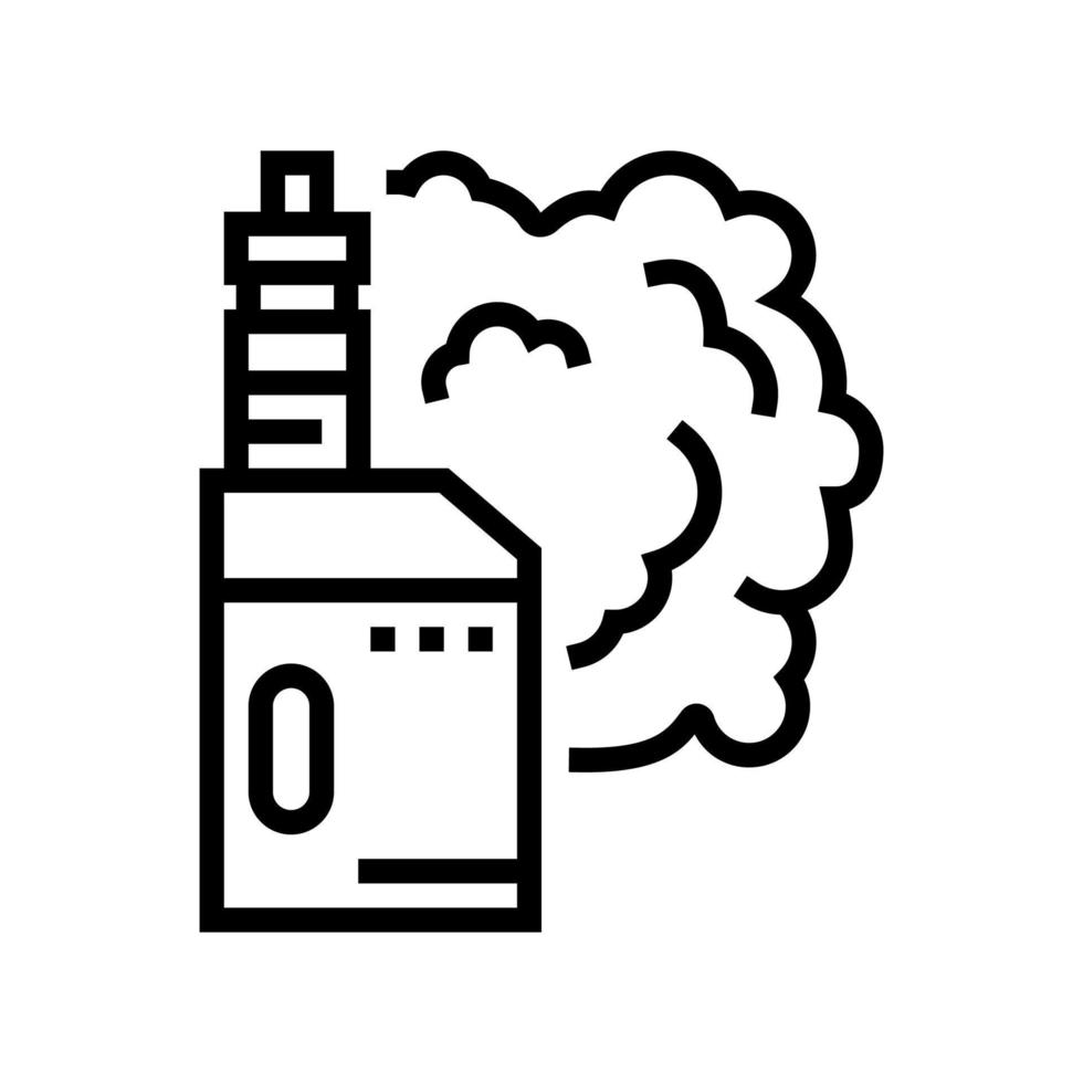 ilustración de vector de icono de línea de humo vape