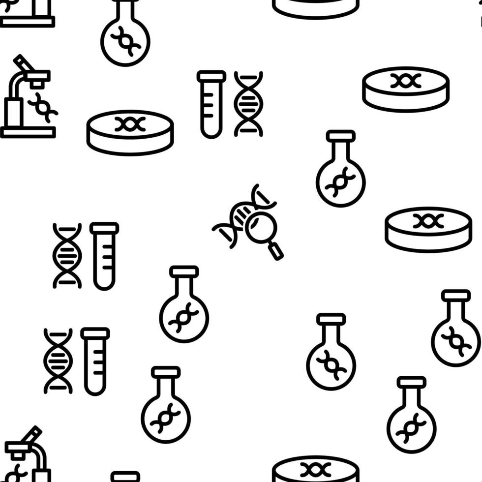 Dna Test Vector Seamless Pattern