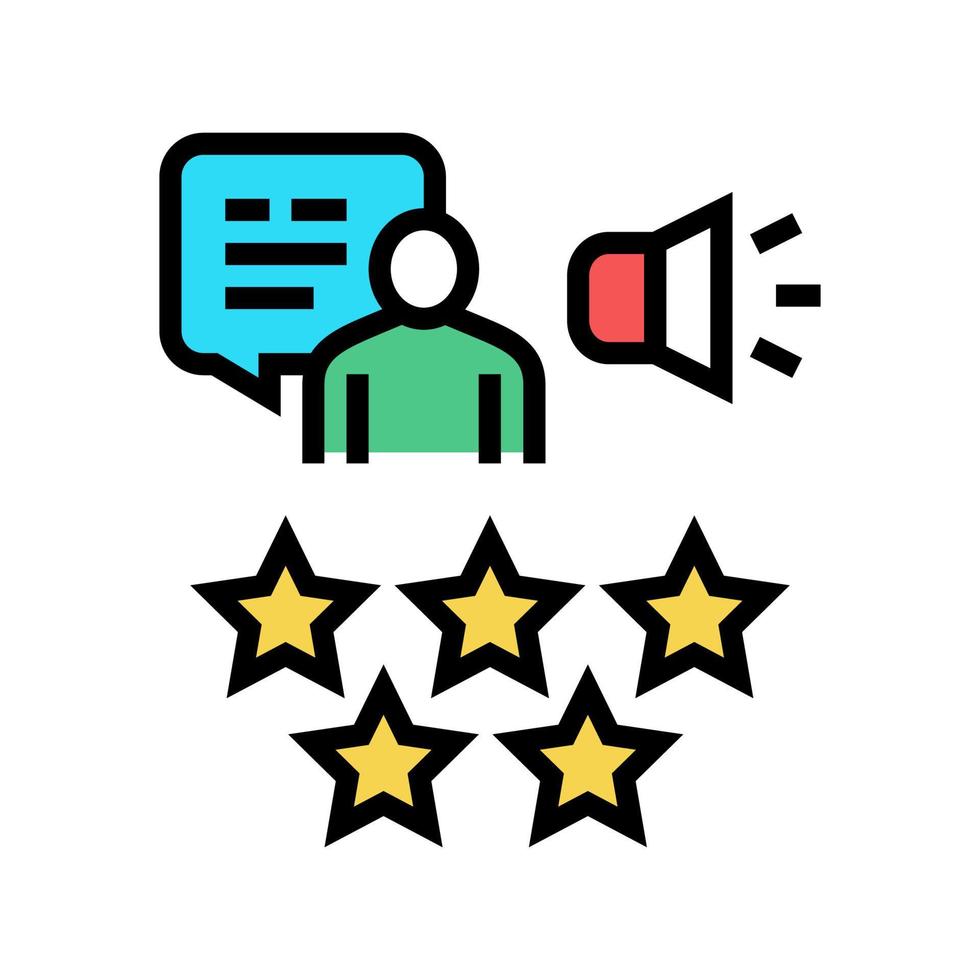 reputation pr color icon vector illustration