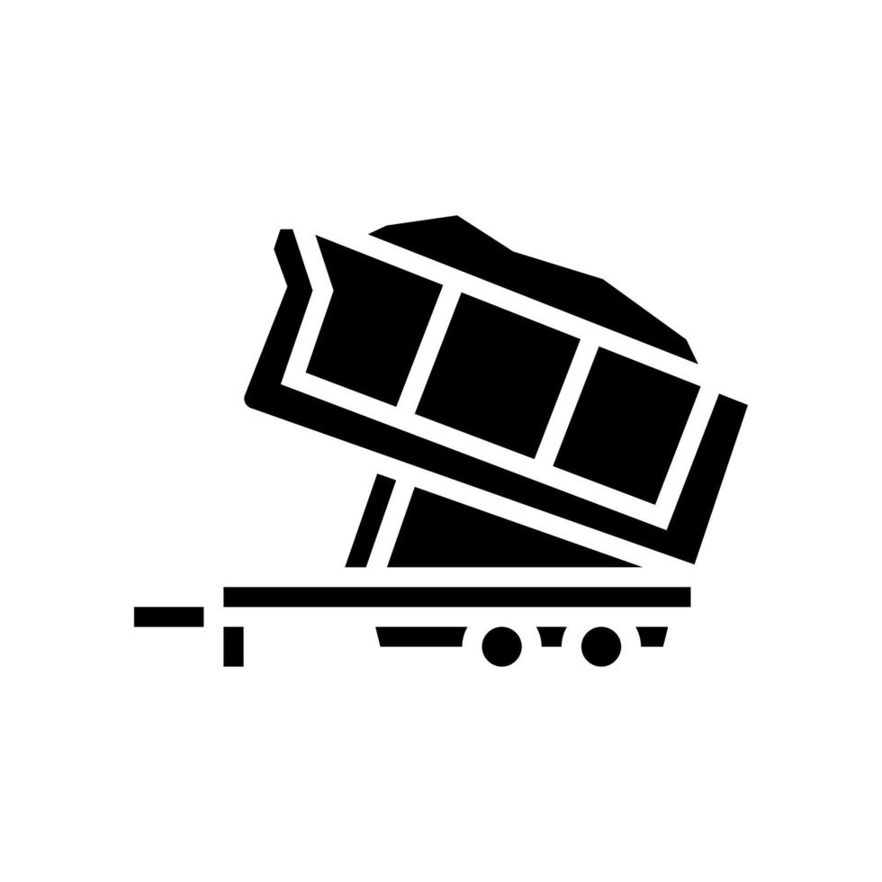 arena transporte remolque glifo icono vector ilustración