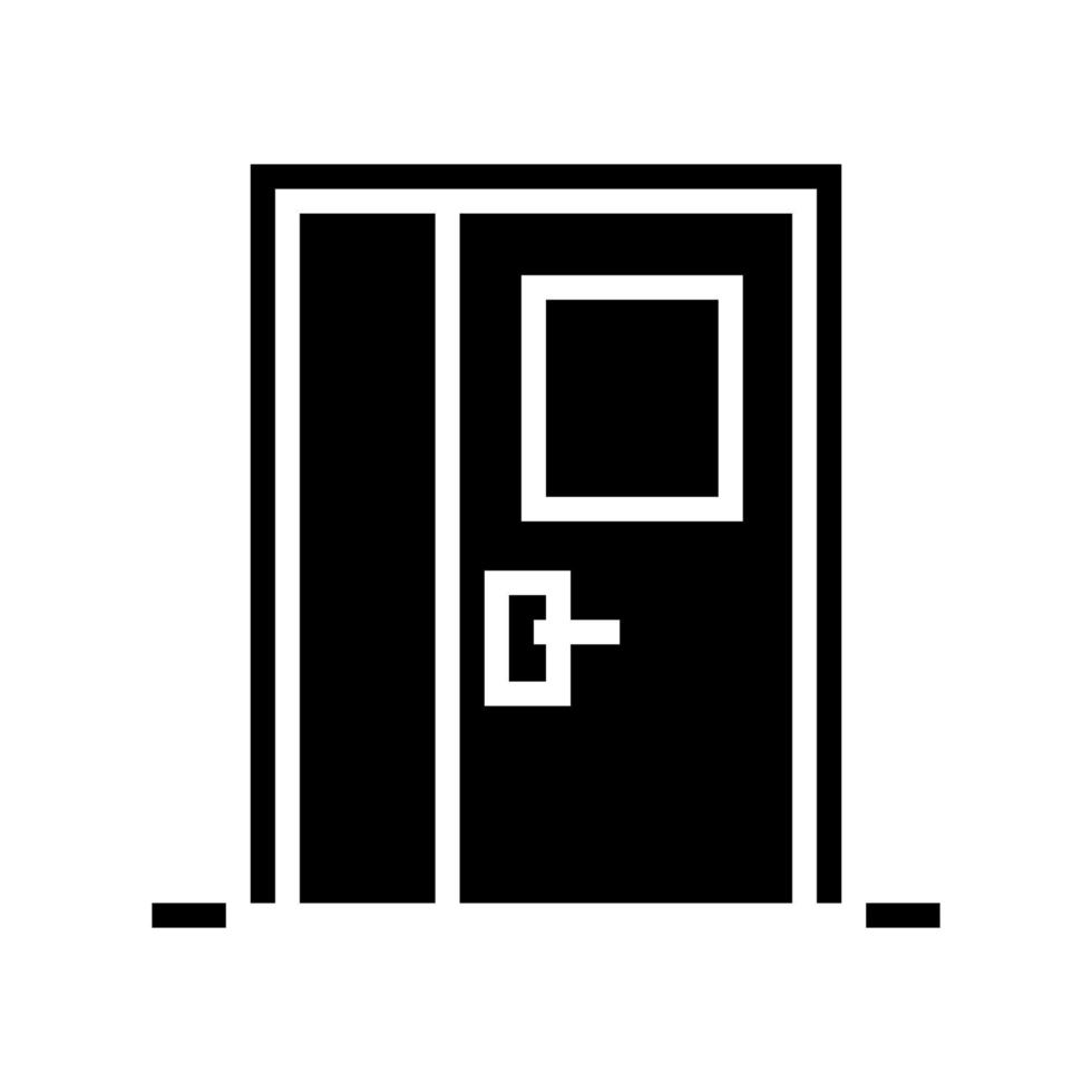 metallic door glyph icon vector illustration