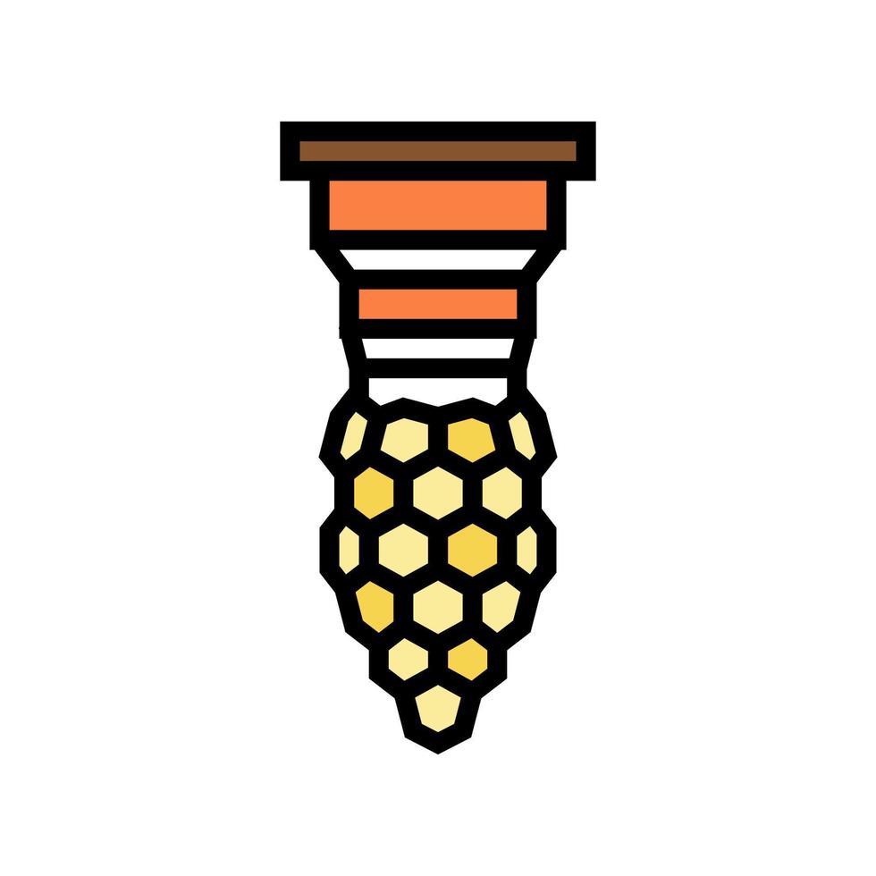 abeja reina producción apicultura color icono vector ilustración