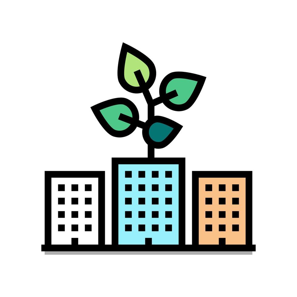 city gardening environment color icon vector illustration