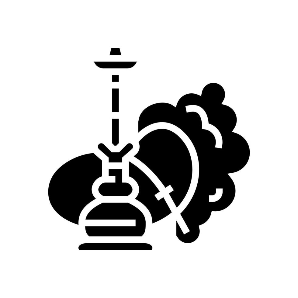 hookah smoke glyph icon vector illustration