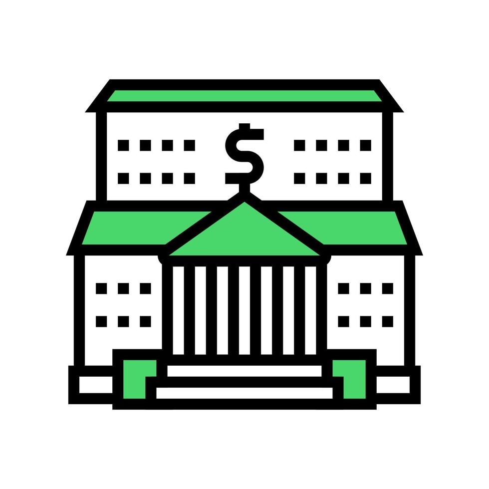 bank financial building color icon vector illustration