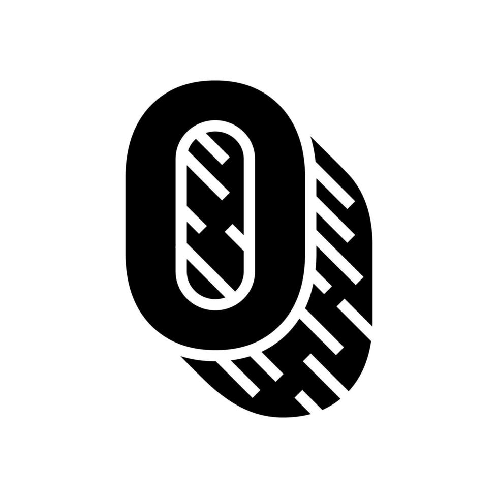 null number glyph icon vector illustration