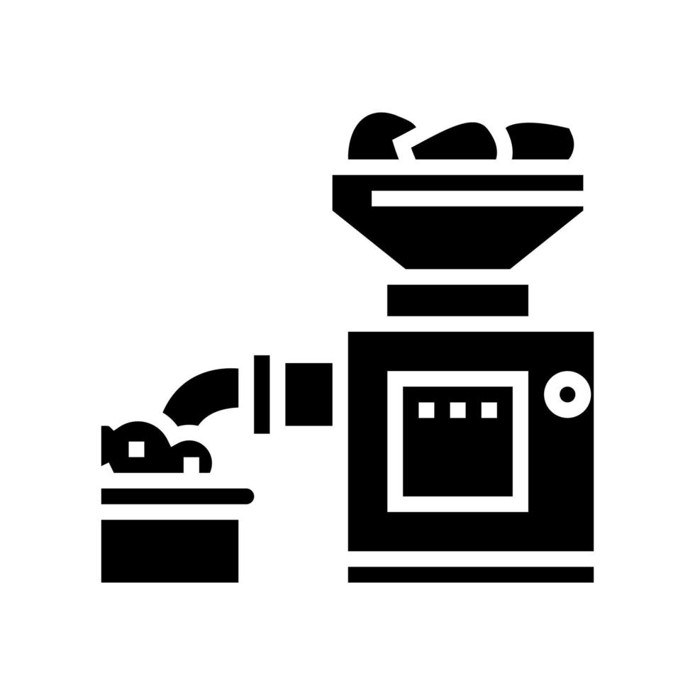 grinding meat device glyph icon vector illustration