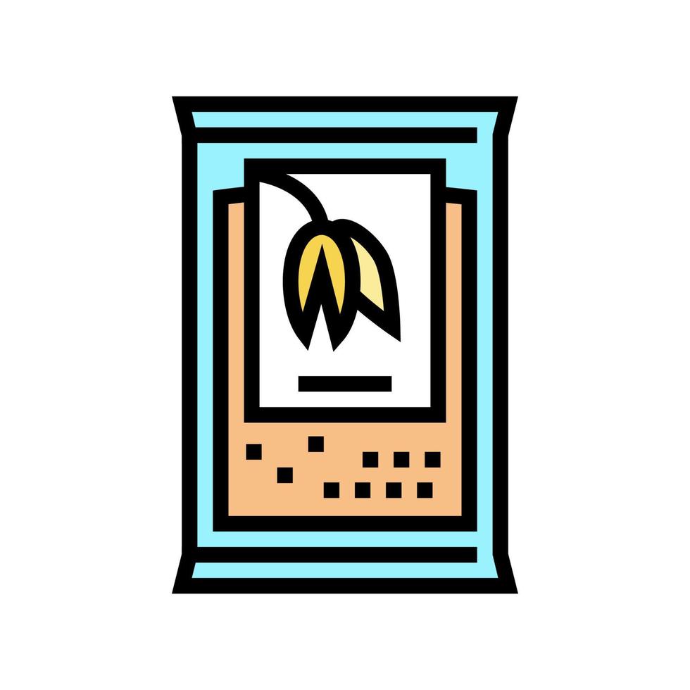 portion bag oatmeal color icon vector illustration