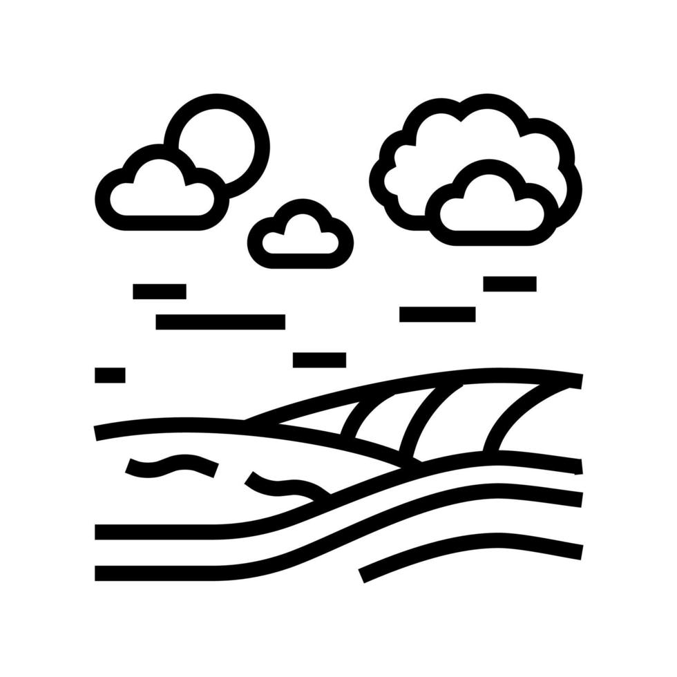 meadow land line icon vector illustration
