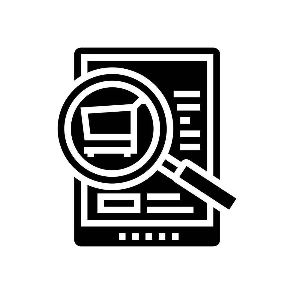product research glyph icon vector illustration