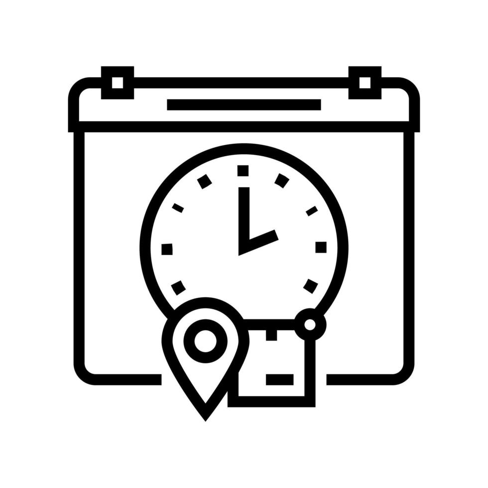 ilustración de vector de icono de línea de tiempo de entrega de envío