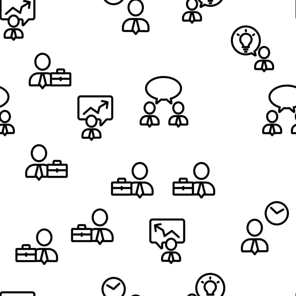 Business People Leader Vector Seamless Pattern