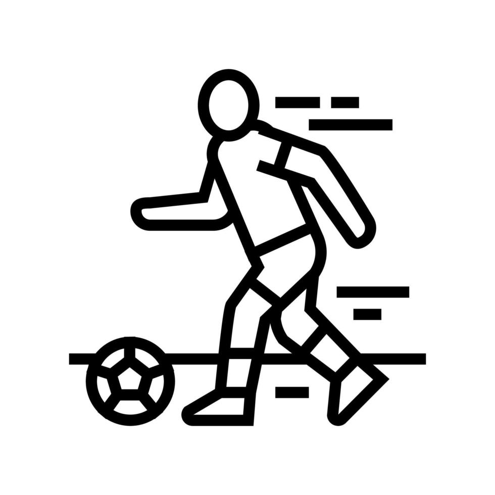 ilustración de vector de icono de línea de jugador de fútbol