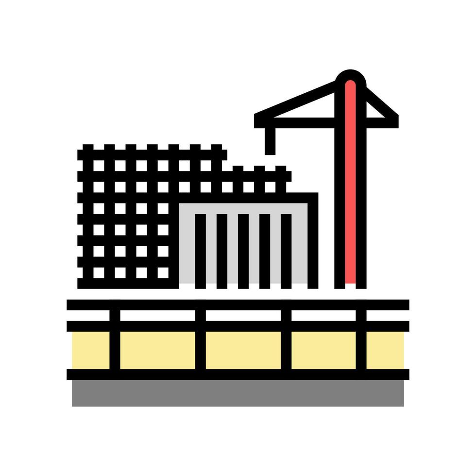 ilustración de vector de icono de color de construcción de edificio