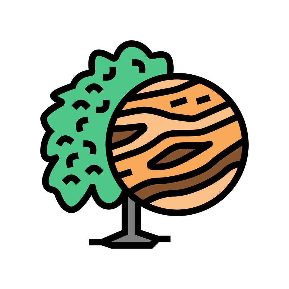 ilustración de vector de icono de color de madera de mango