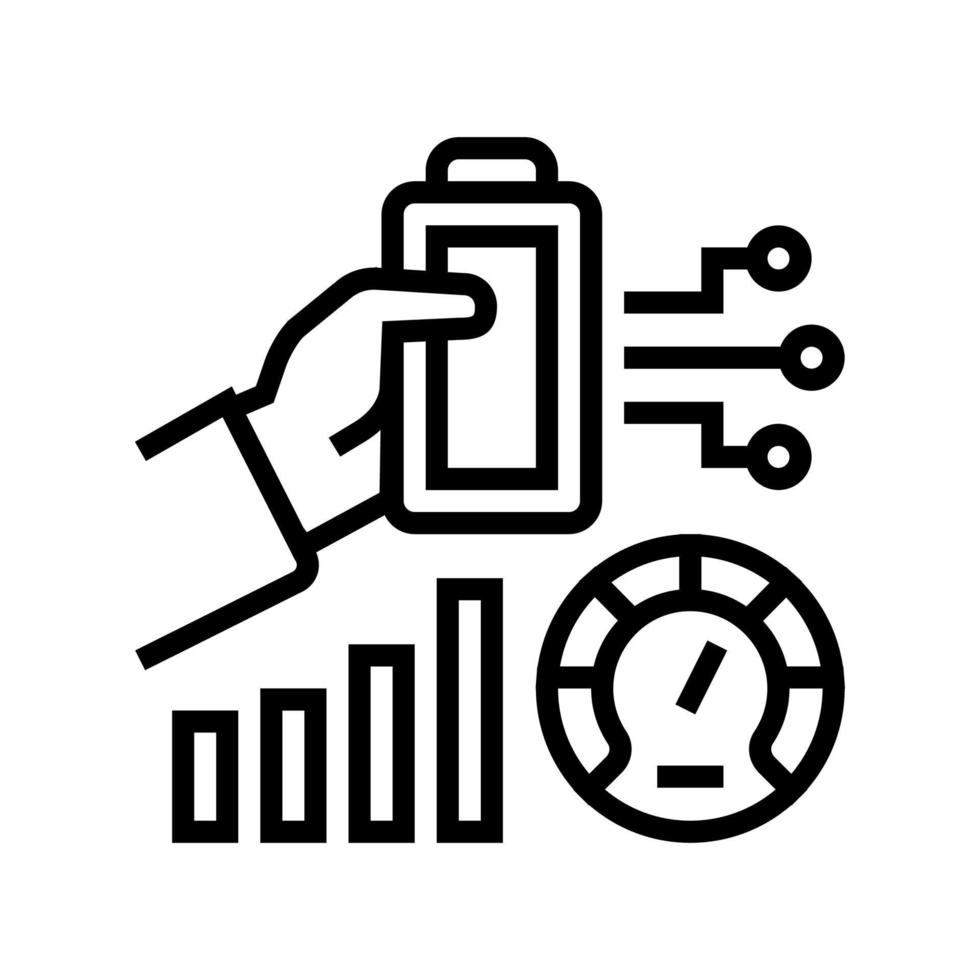 battery optimize line icon vector illustration