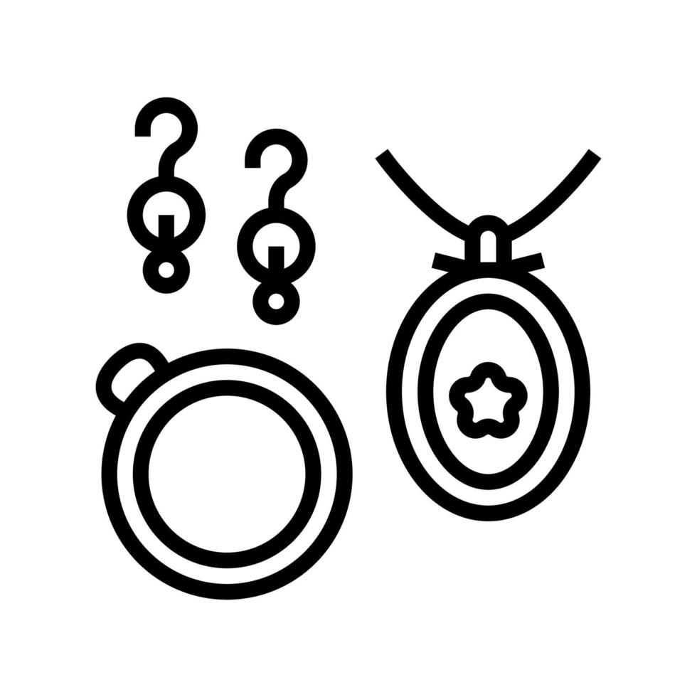 bijouterie joyería línea icono vector ilustración