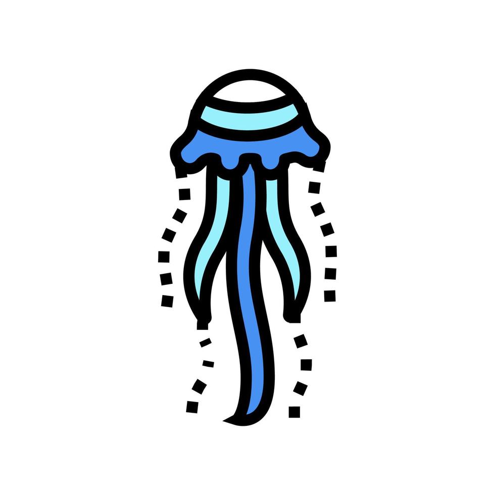 jellyfish ocean color icon vector illustration