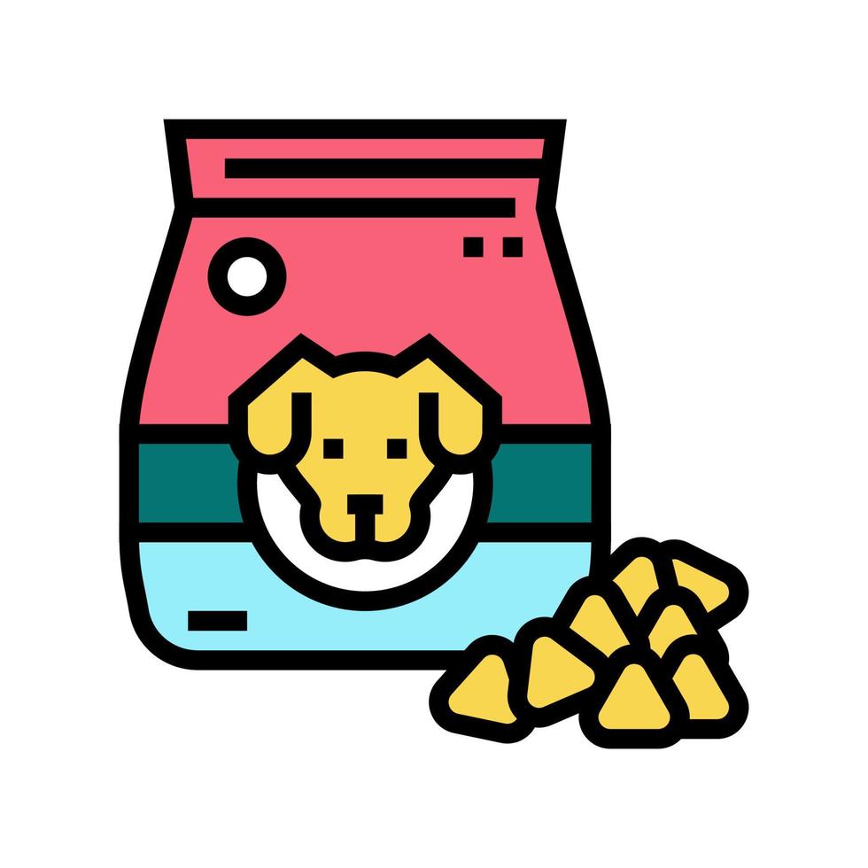 alimento seco para perro color icono vector ilustración