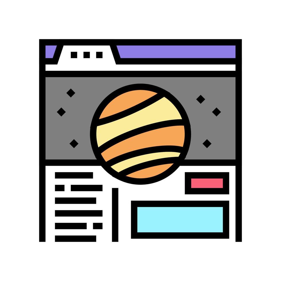 web site planetarium color icon vector illustration