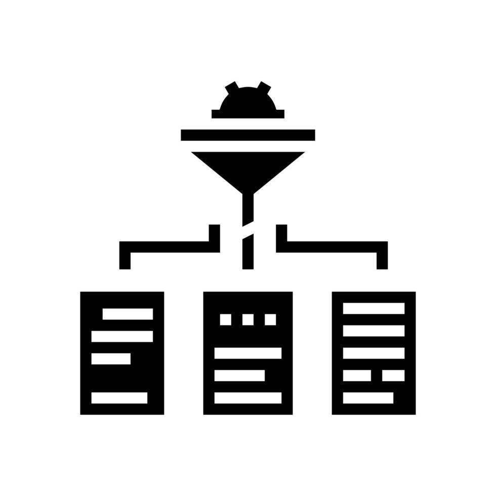 filtration neural network glyph icon vector illustration
