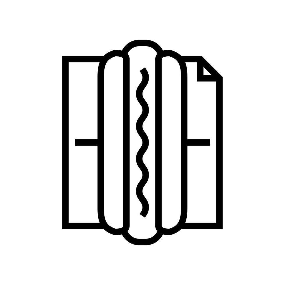 ilustración de vector de icono de línea de comida callejera de hot dog