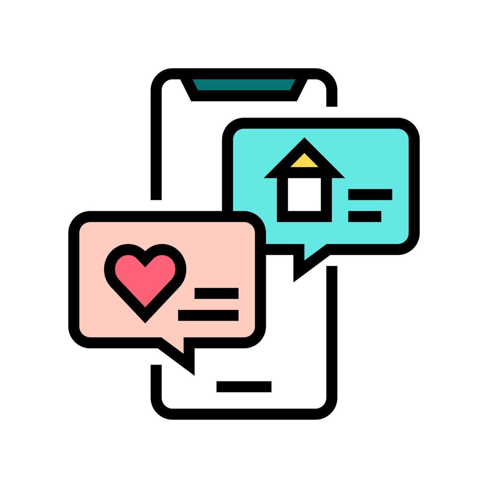ilustración de vector de icono de color de mensajería de chat