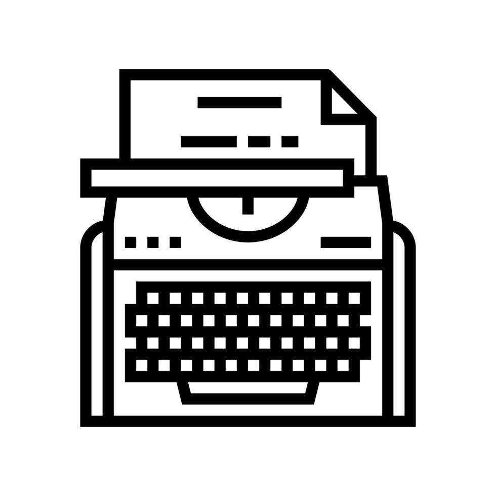 typewriter equipment line icon vector illustration