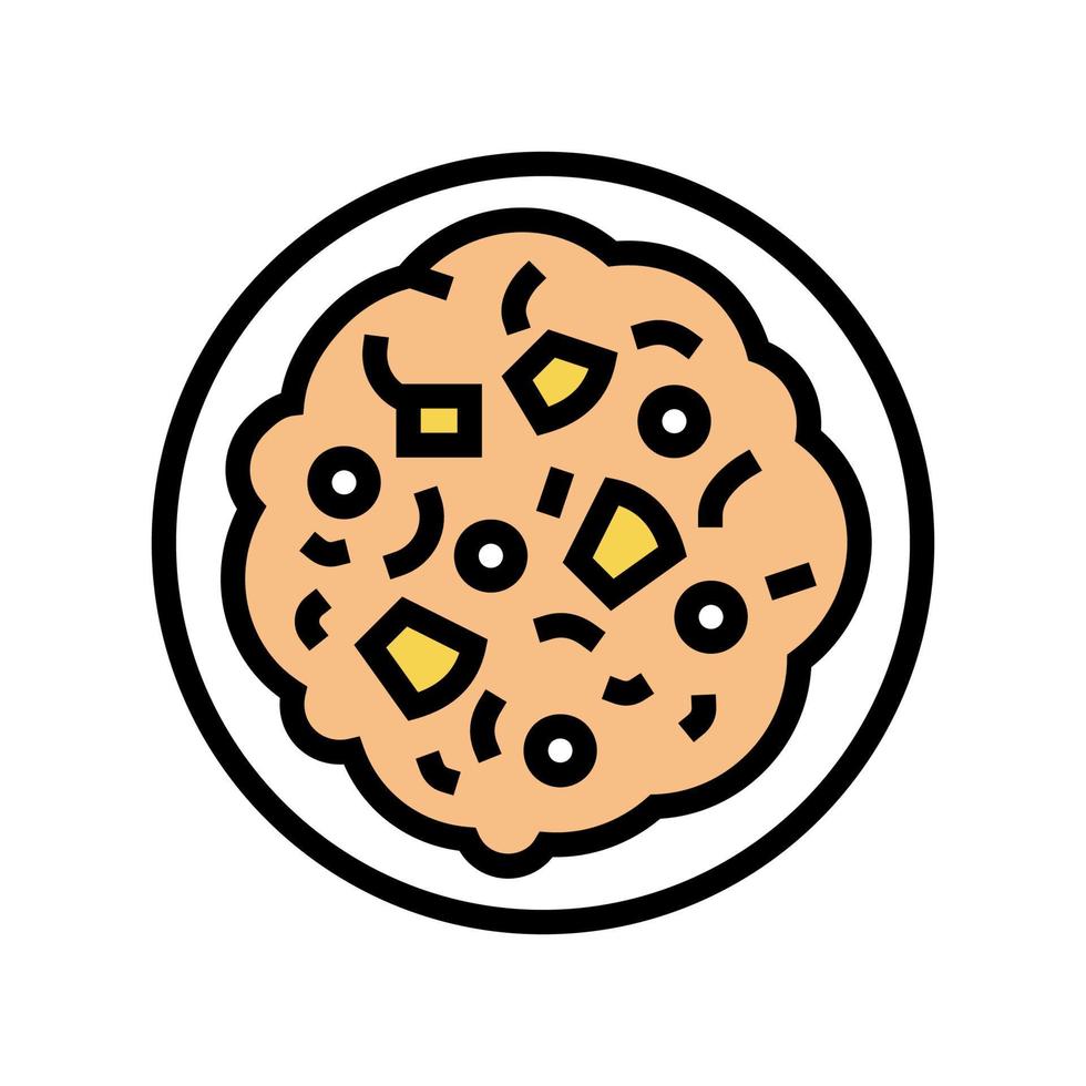 poridge oatmeal in bowl color icon vector illustration