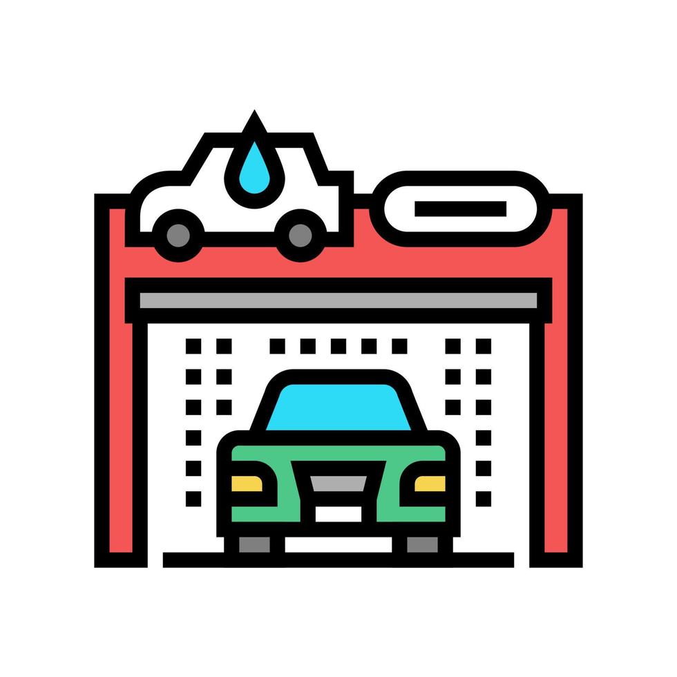 ilustración de vector de icono de color de servicio de lavado de autos sin contacto