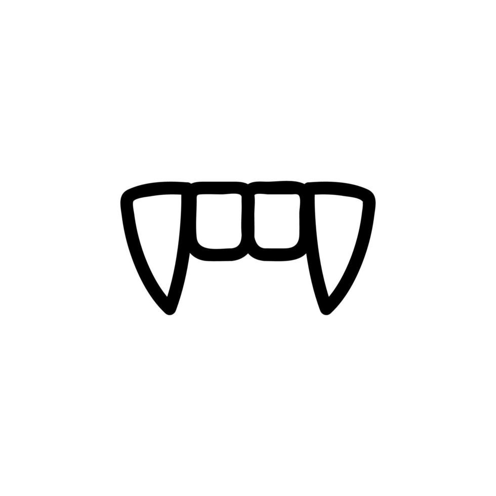 Vampire icon fangs vector. Isolated contour symbol illustration vector