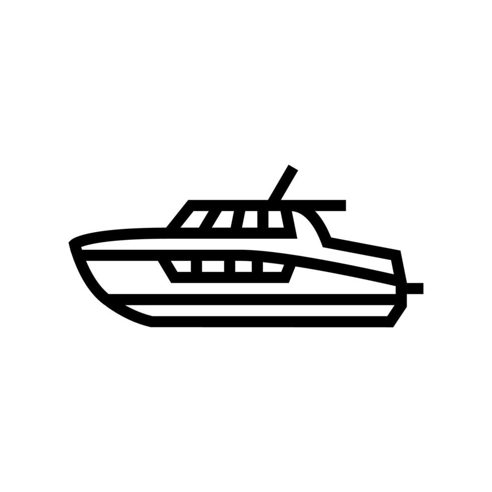 cabin cruiser boat line icon vector illustration
