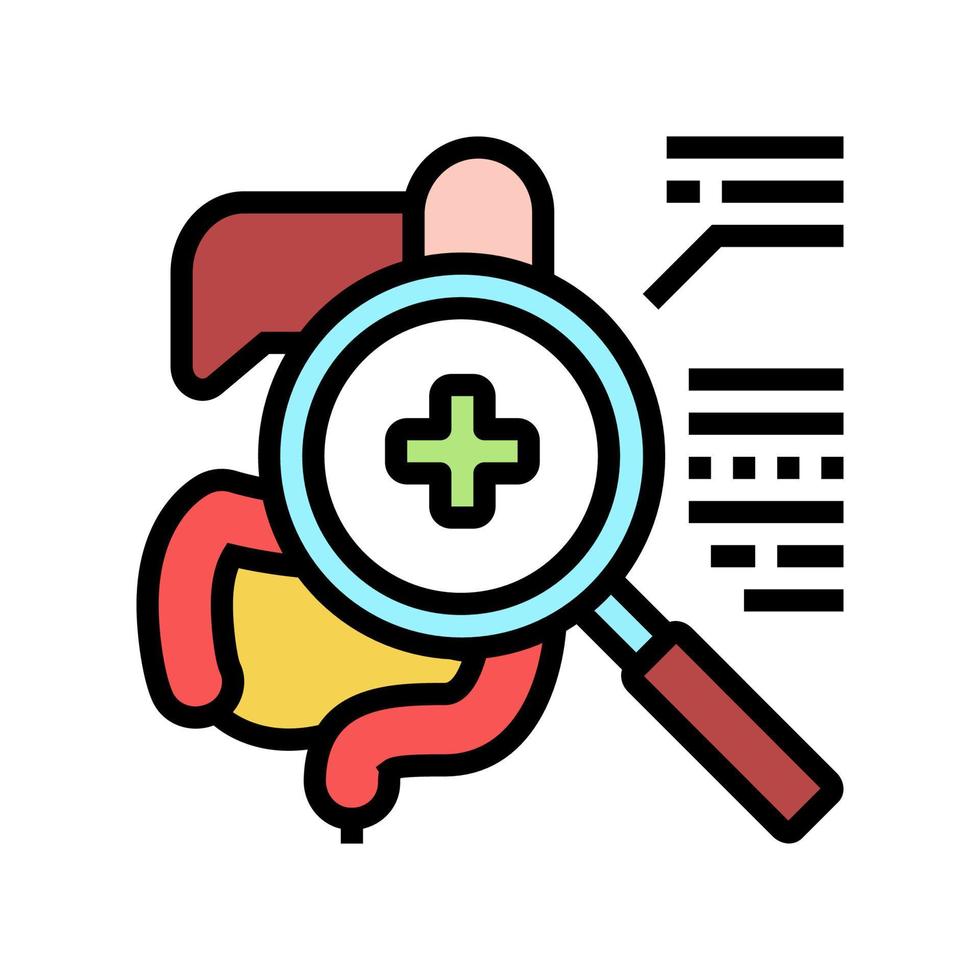 examining digestion system color icon vector illustration