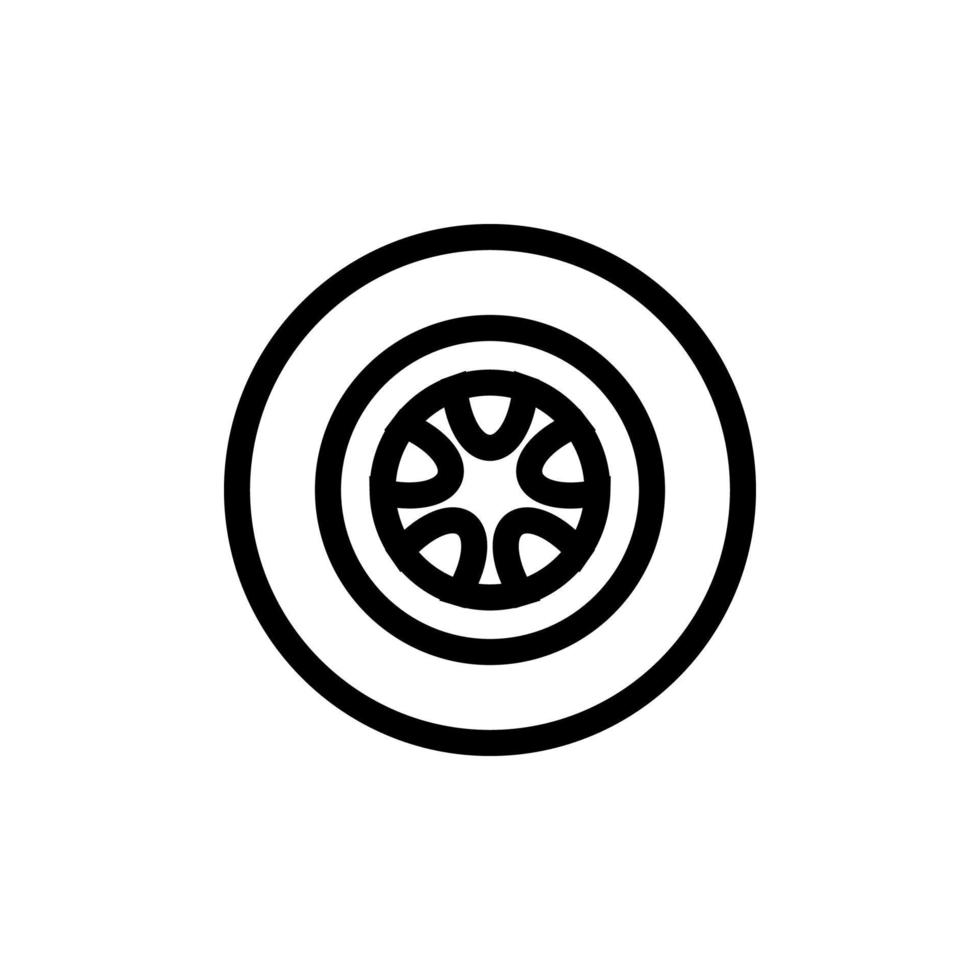 vector de icono de neumático. ilustración de símbolo de contorno aislado