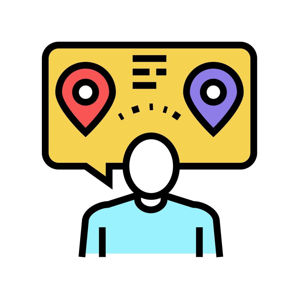 manager speak about delivery color icon vector illustration