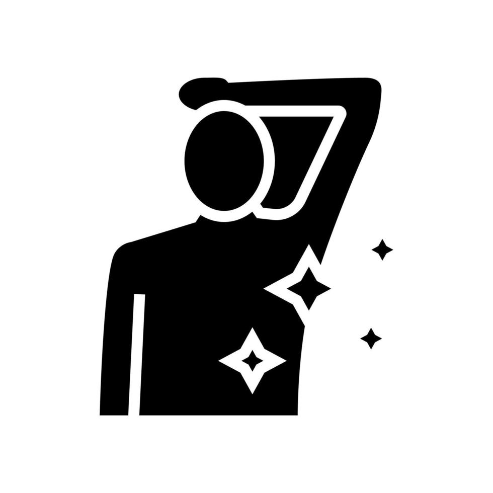 ilustración de vector de icono de glifo afeitado de axila