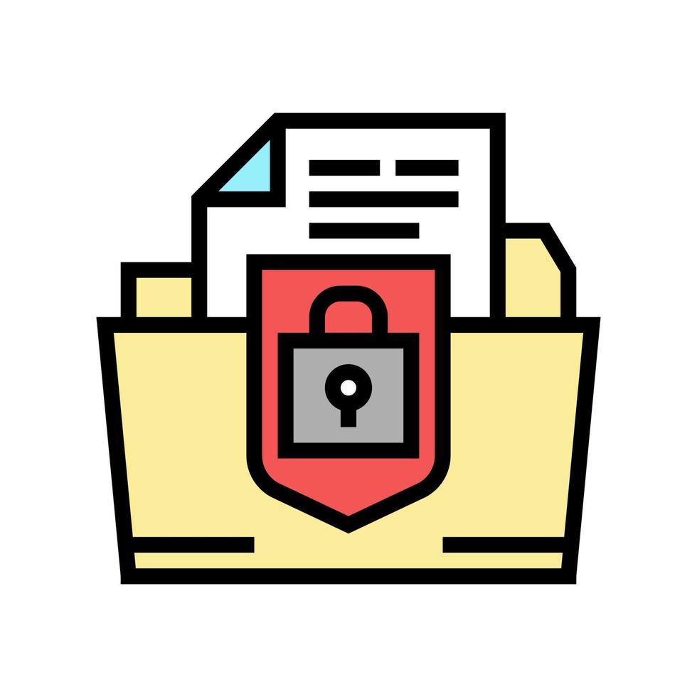 protection of intellectual property color icon vector illustration