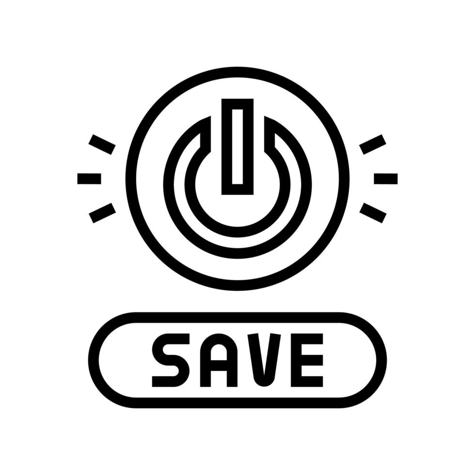 power on off button energy saving line icon vector illustration