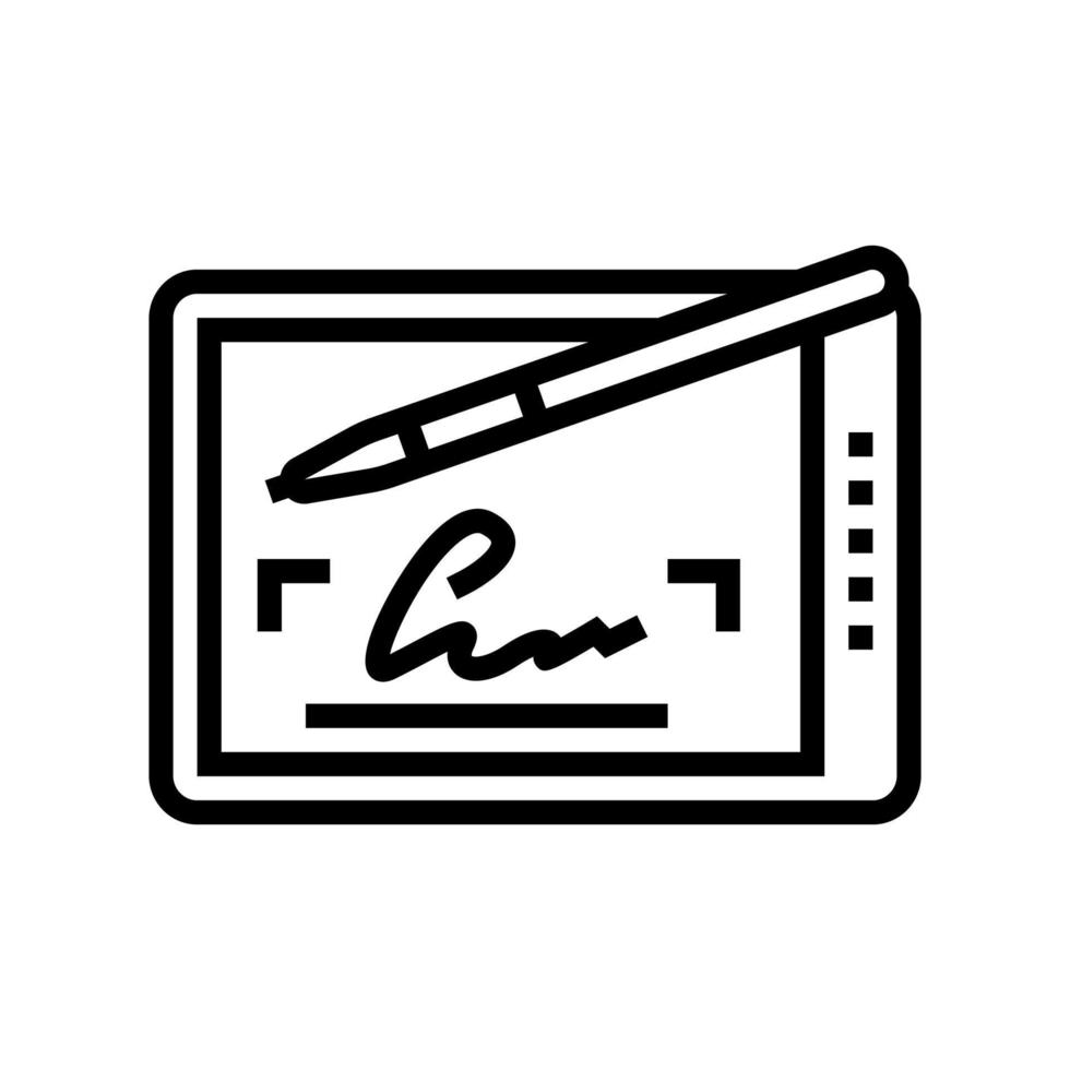 signature digital line icon vector illustration