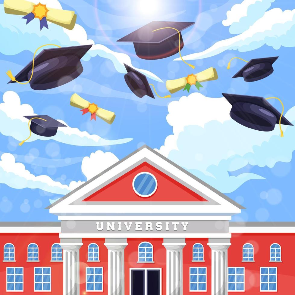 Graduation Hat Background vector