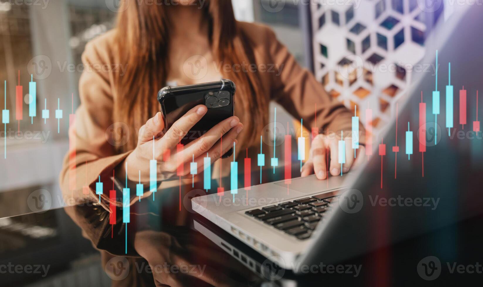internet banking network and cryptocurrency concept. woman hand using keyboard for trade cryptocurrency. Online shopping. photo