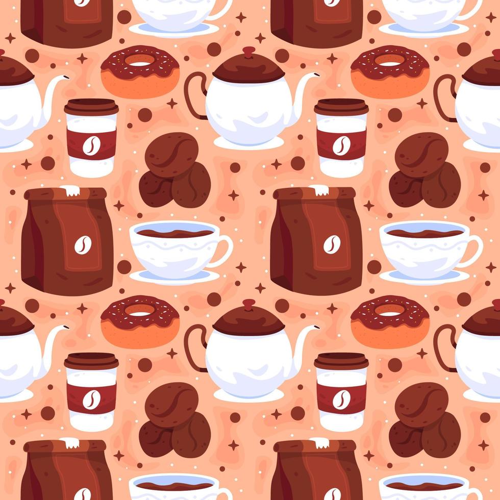 Coffee and Beverages Seamless Pattern vector