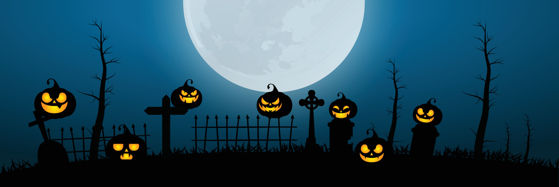 Halloween vertical background with pumpkin, haunted house and full moon ...