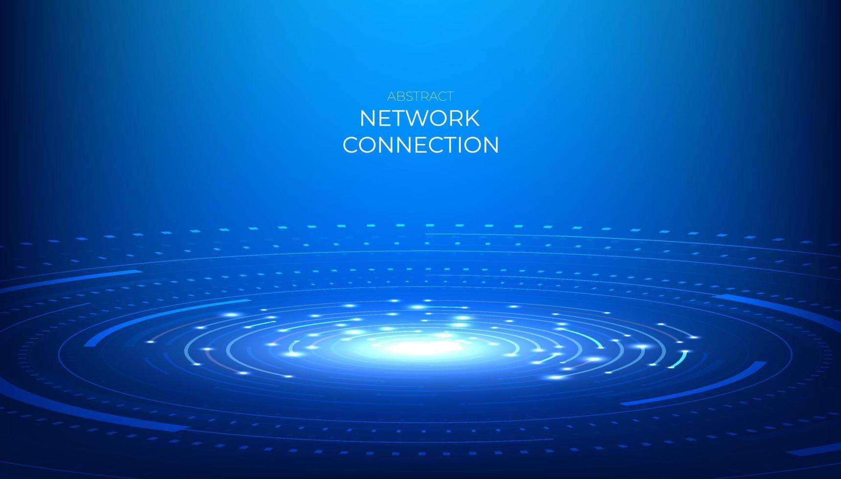 Abstract digital network connection.  Futuristic connection circle background. vector