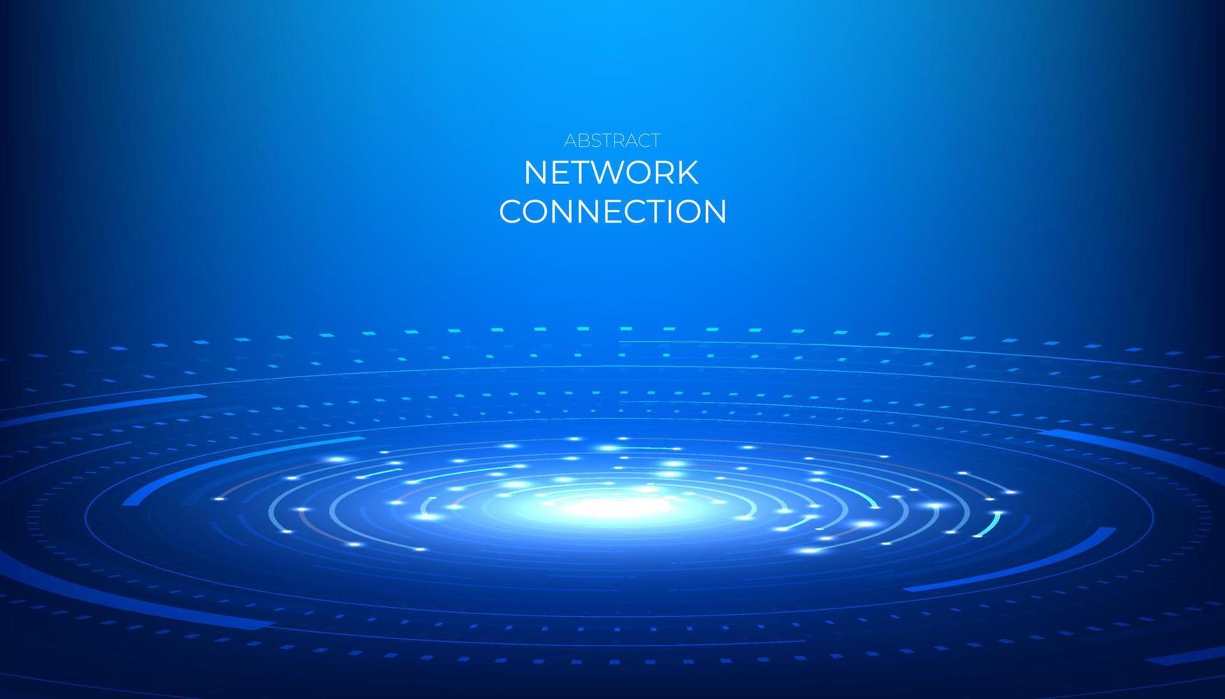 Abstract digital network connection.  Futuristic connection circle background. vector