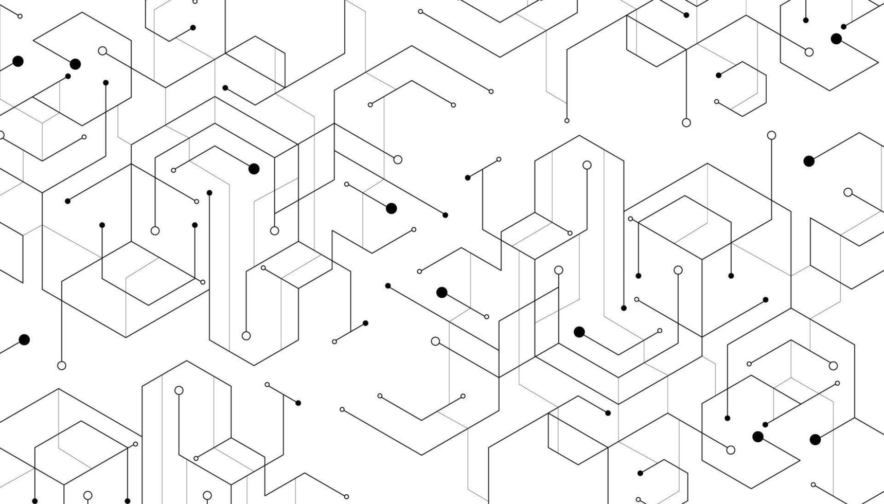 Abstract geometric dots connection on white background. Abstract hexagon technology connect for concept design. vector