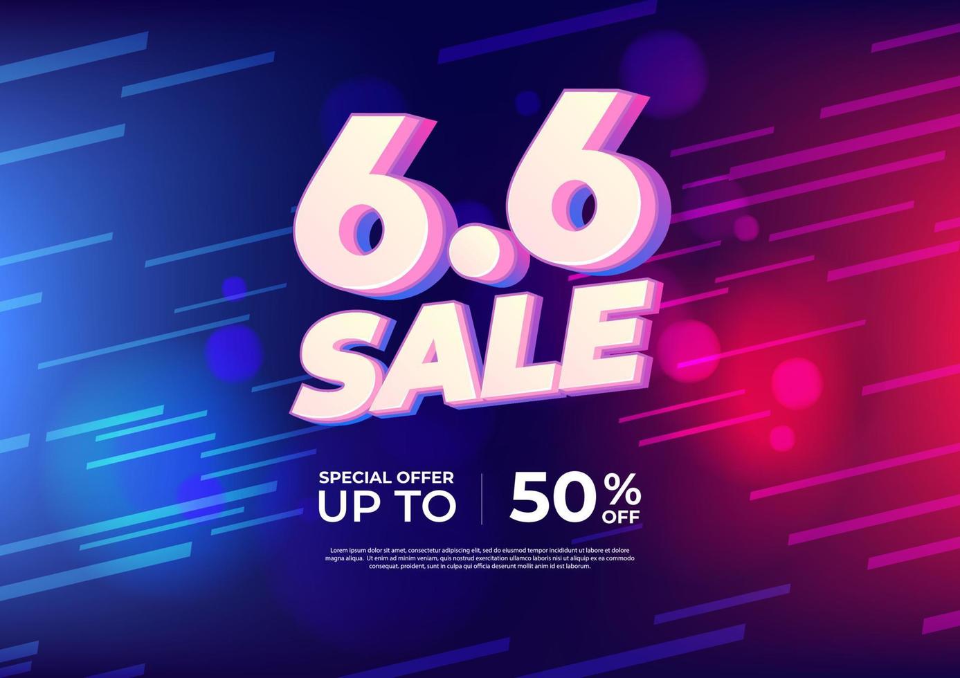 6.6 Shopping day Poster or banner. 6.6 Sale banner template design for social media and website. vector
